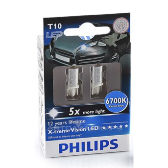 W5W 12V-LED (W2,1x9,5d) 6700K 1,0W X-tremeVision LED (.2.) WBT10 129326700KX2